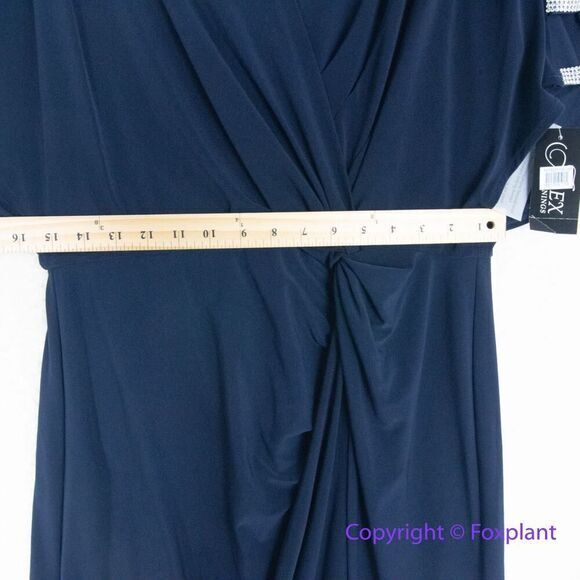 New! Alex Evenings Long Knot Dress with Embellished Short Sleeve,‎ size 14 - Picture 7 of 16